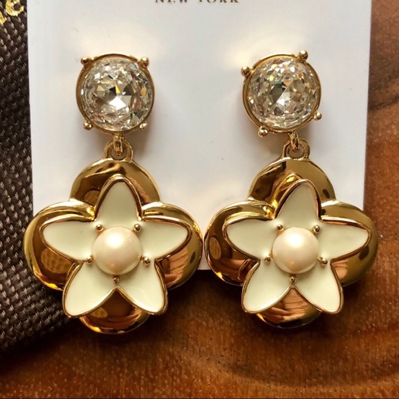 Kate Spade Flower Statement Earrings NWT - Picture 3 of 7